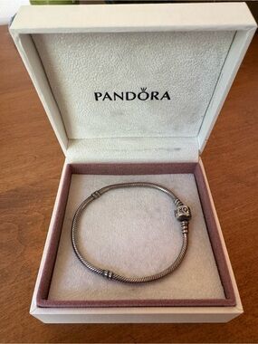 Pandora | Silver Snake Chain Charm Bracelet Bracelet | 18 cm